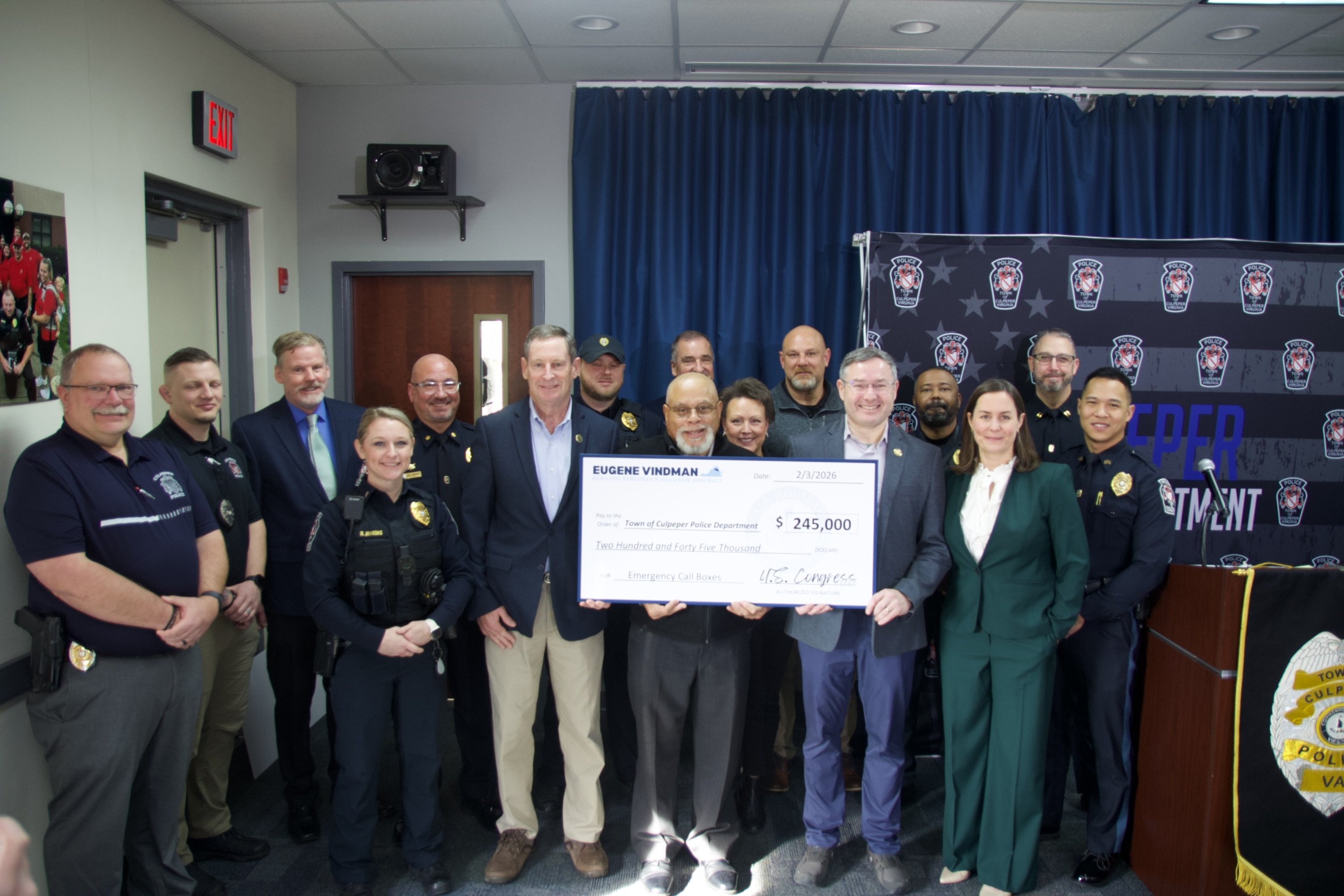 ICYMI: Vindman Presents Culpeper County and Town of Culpeper Police Department with More Than $1 Million in Federal Community Project Funding  