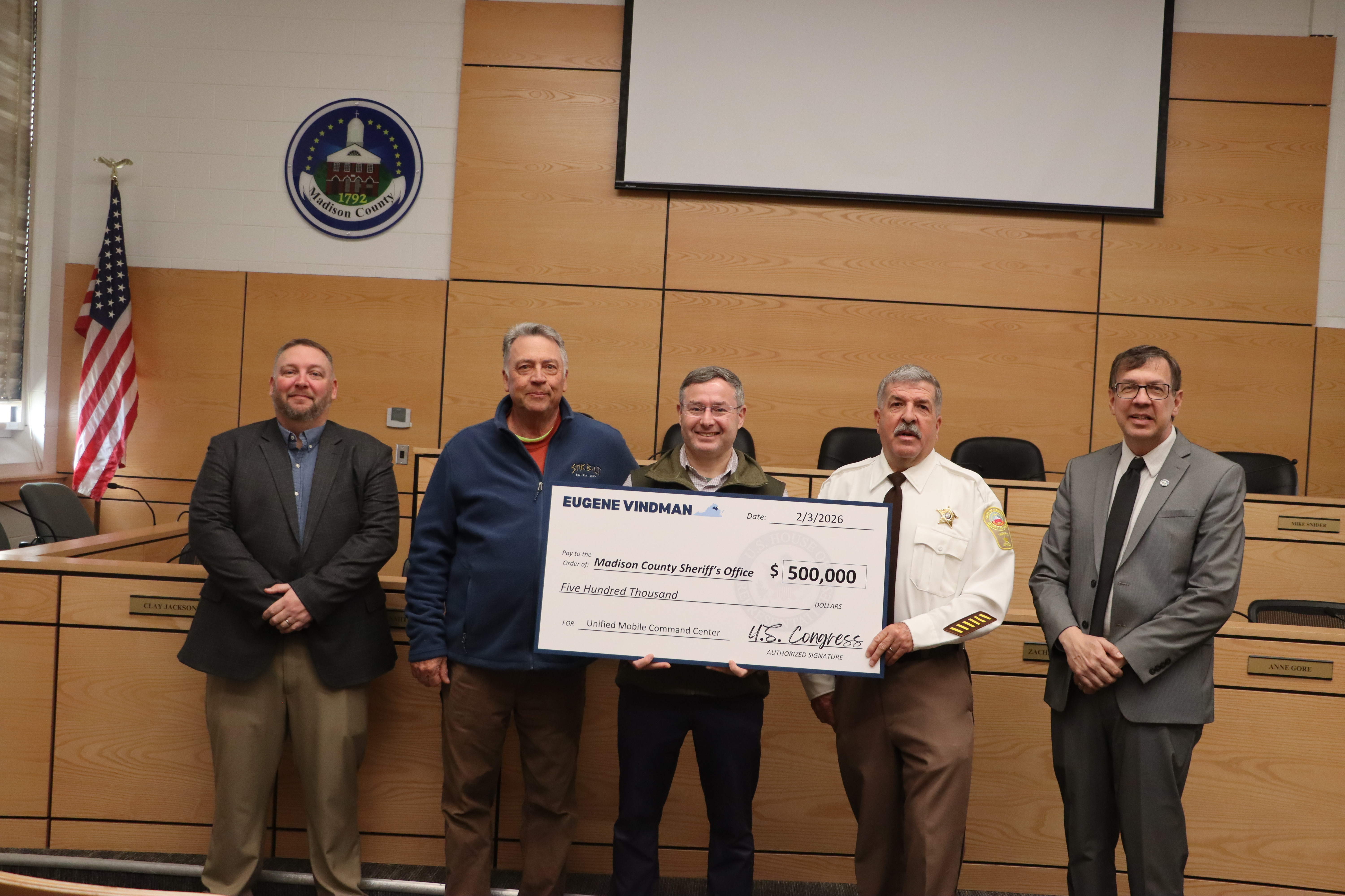 ICYMI: Vindman Celebrates $500,000 in Federal Funding Secured for Madison County Sheriff’s Office 
