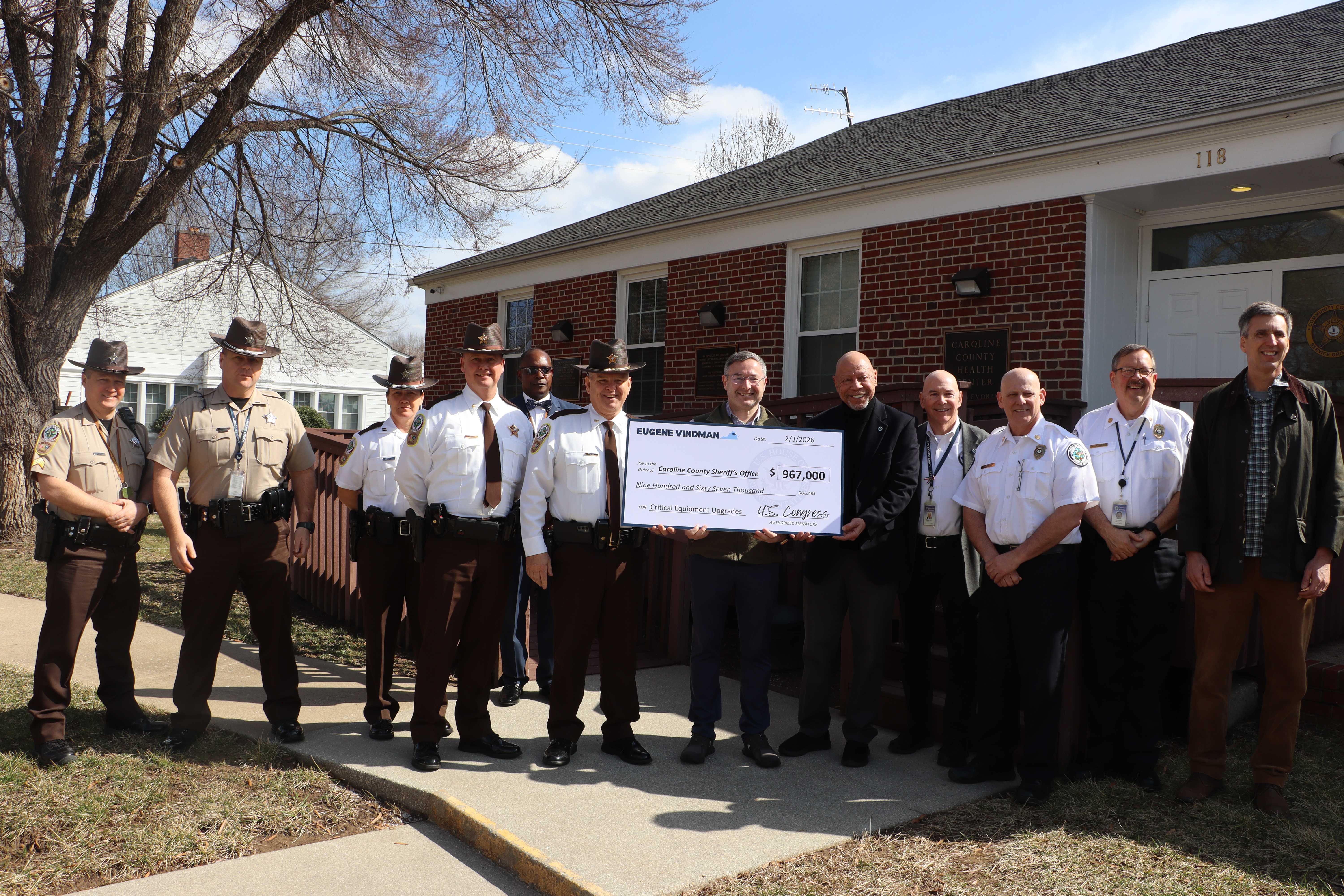 ICYMI: Vindman Presents Caroline County Sheriff’s Office with $967,000 for Public Safety Upgrades 